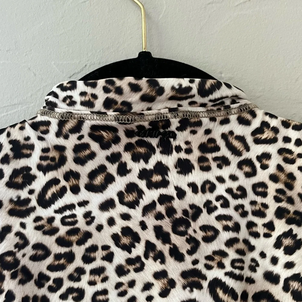 SKIMS SWIM ZIP FRONT SLEEVELESS ONE PIECE SWIMSUIT CHAMPAGNE LEOPARD PRINT XXS - Picture 3 of 7